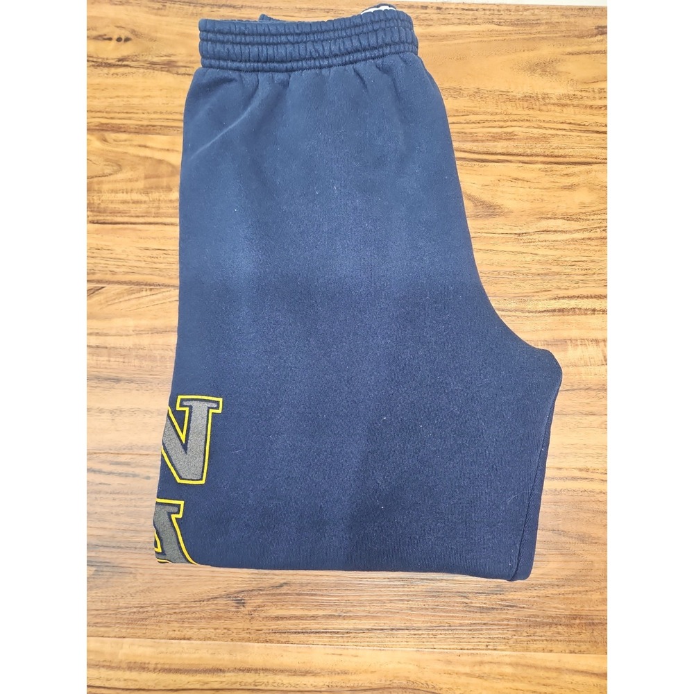 Vintage Soffe US Navy Sweatpants Mens Size Lg Blue Fleece Drawstring Elastic USA